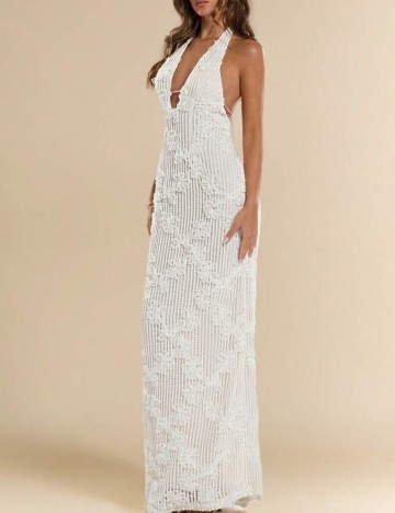 Rochie maxi Shein, crem