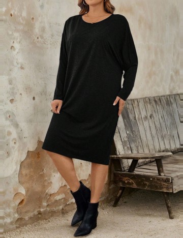 Rochie midi Shein Curve+, negru