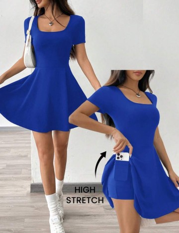 Rochie tip salopetă Shein, albastru