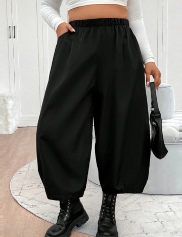 Pantaloni Shein Curve+, negru