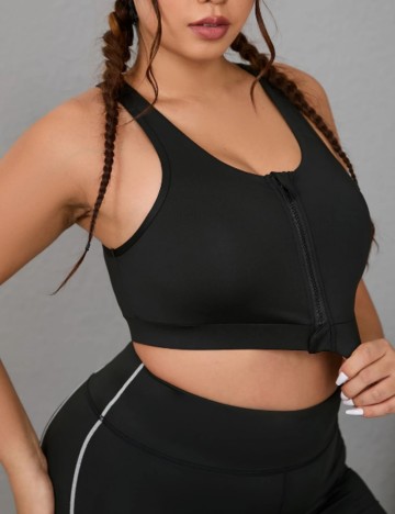 Bustieră sport Shein Curve+, negru