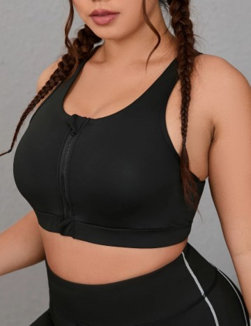 Bustieră sport Shein Curve+, negru