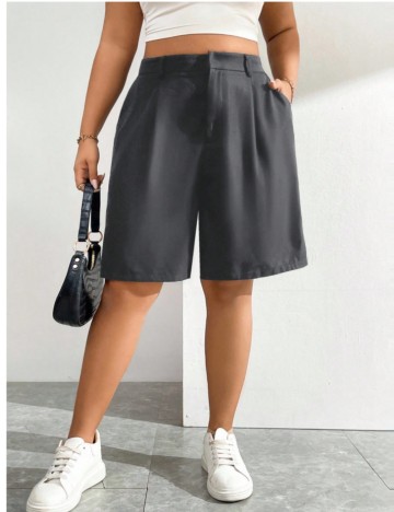 Pantaloni scurți Shein Curve+, gri