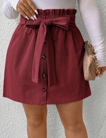 Fustă mini Shein Curve+, vișiniu