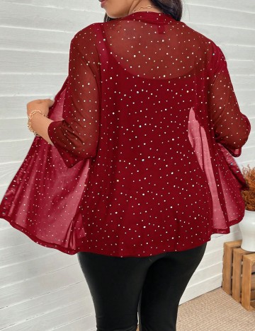 Cardigan Shein Curve+, vișiniu