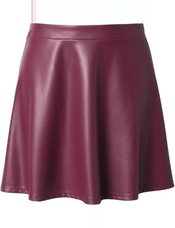 Fustă Imitație Piele Shein, vișiniu