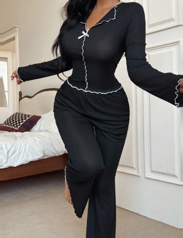 Compleu pijamale Shein, negru