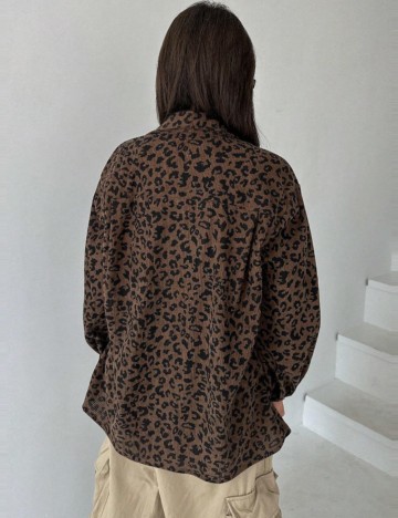 Cămașă Shein DAZY, maro