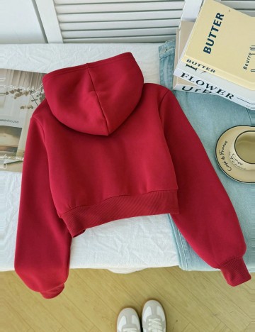 Hanorac Cu Fermoar Shein, vișiniu