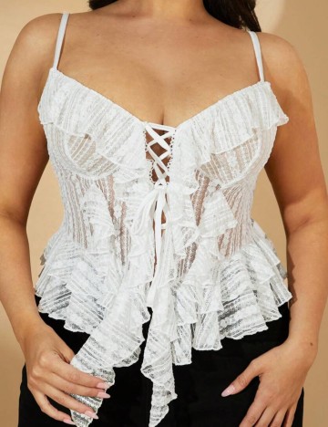 Top Shein Curve+, alb