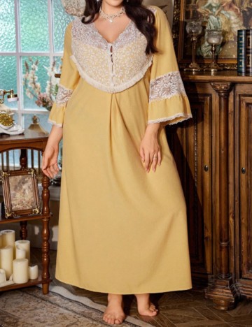 Rochie De Noapte Shein Curve+, galben