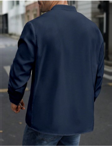 Cămașă Shein MANFINITY, albastru