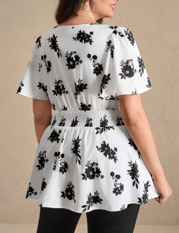 Cămașă cu m&acirc;necă scurtă Shein Curve+, mix culori