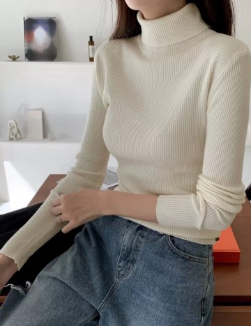 Pulover Shein DAZY, crem