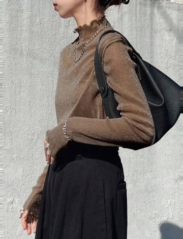 Bluză Shein FRIFUL, maro