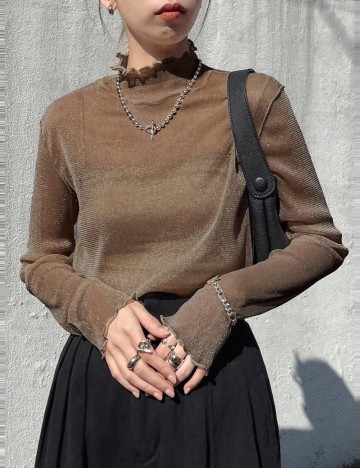 Bluză Shein FRIFUL, maro