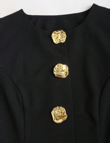 Bluză cu nasturi Shein, negru