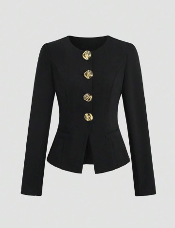 Bluză cu nasturi Shein, negru