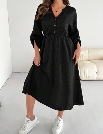 Rochie midi Shein Curve+, negru
