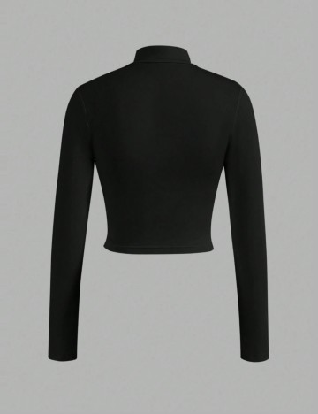 Bluză cu fermoar Shein, negru