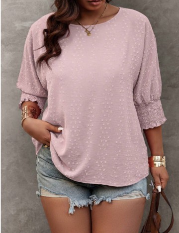 Cămașă Shein Curve+, roz