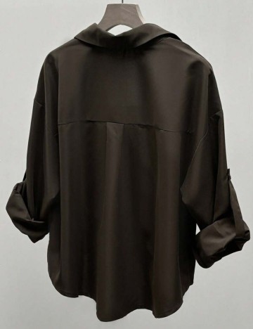 Cămașă Shein Curve+, maro