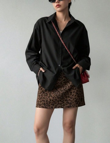 Cămașă Shein DAZY, negru