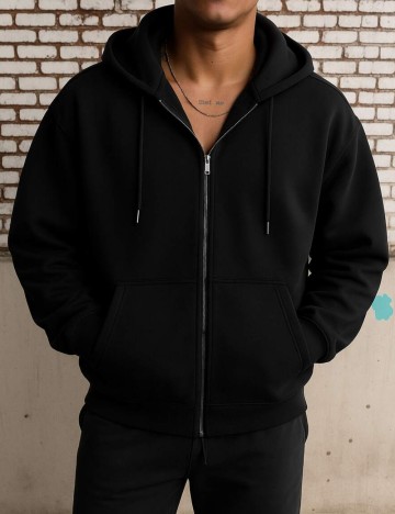 Hanorac Cu Fermoar Shein, negru