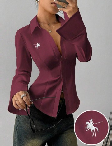 Cămașă Shein, vișiniu