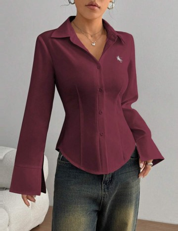 Cămașă Shein, vișiniu