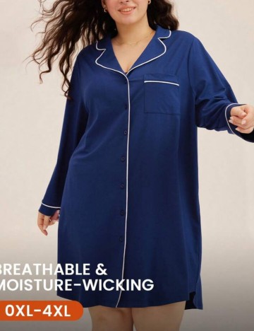 Rochie De Noapte Shein Curve+, albastru