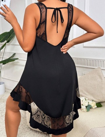 Rochie De Noapte Shein Curve+, negru