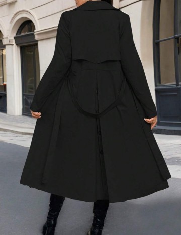Trench Shein Curve+, negru