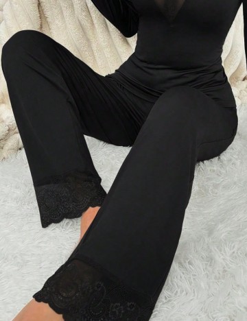 Pantaloni de pijama Shein, negru