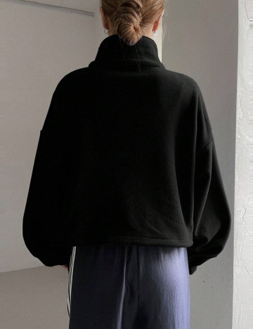 Bluză cu fermoar Shein, negru