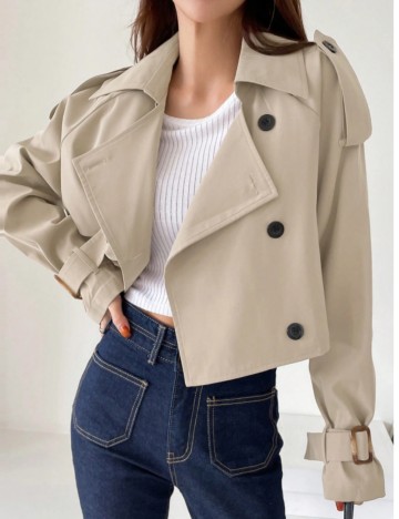 Trench scurt Shein DAZY, bej