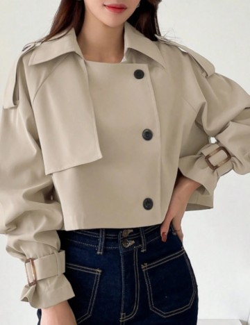 Trench scurt Shein DAZY, bej