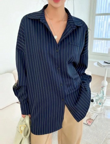 Cămașă Shein Curve+, albastru