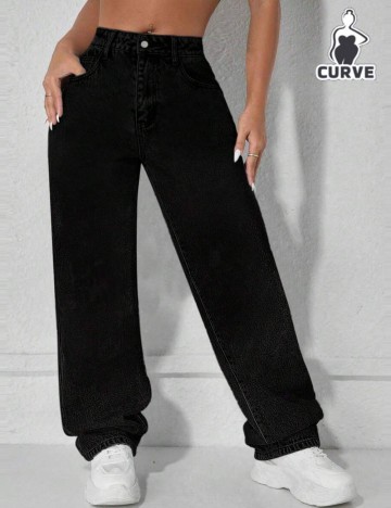 Jeans Shein Curve+, negru