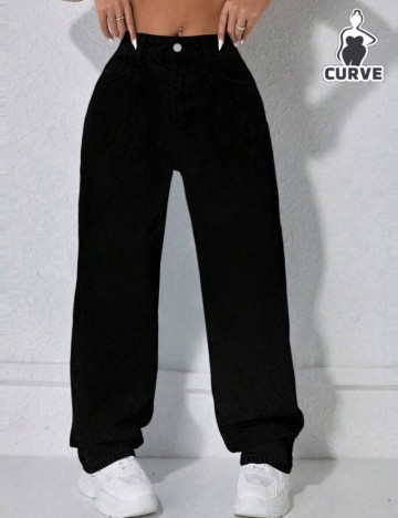 Jeans Shein Curve+, negru
