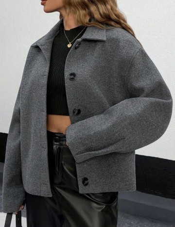 Palton scurt Shein, gri