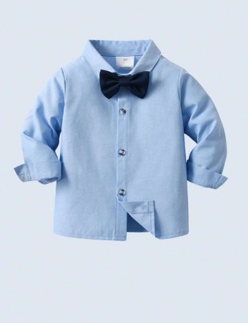 Set Cămașă Și Vestă Shein, albastru