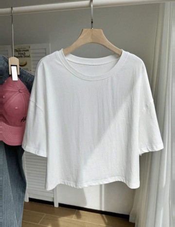 Tricou Shein Curve+, alb