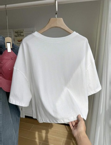 Tricou Shein Curve+, alb