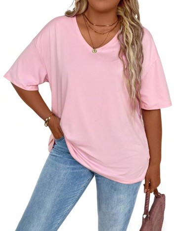 Tricou Shein Curve+, roz