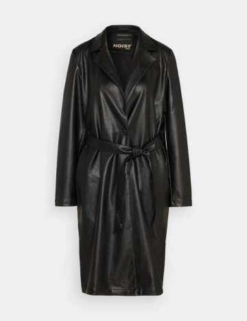 Trench imitație de piele Noisy May, negru