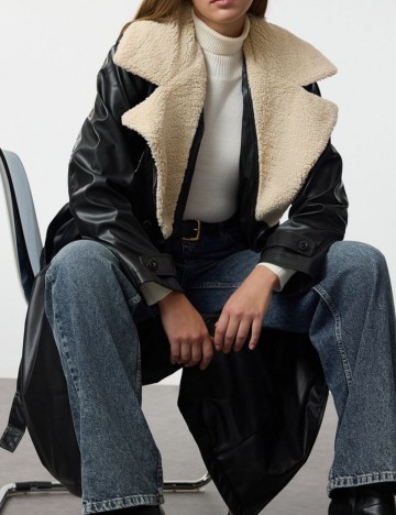 Trench TRENDYOL, negru