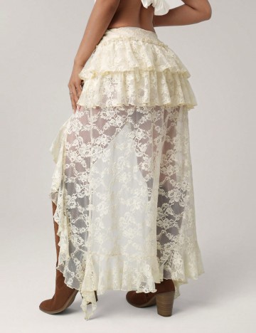 Fustă Pantalon Shein, crem