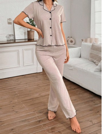 Compleu pijamale Shein, bej