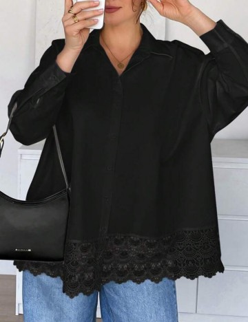 Cămașă Shein Curve+, negru